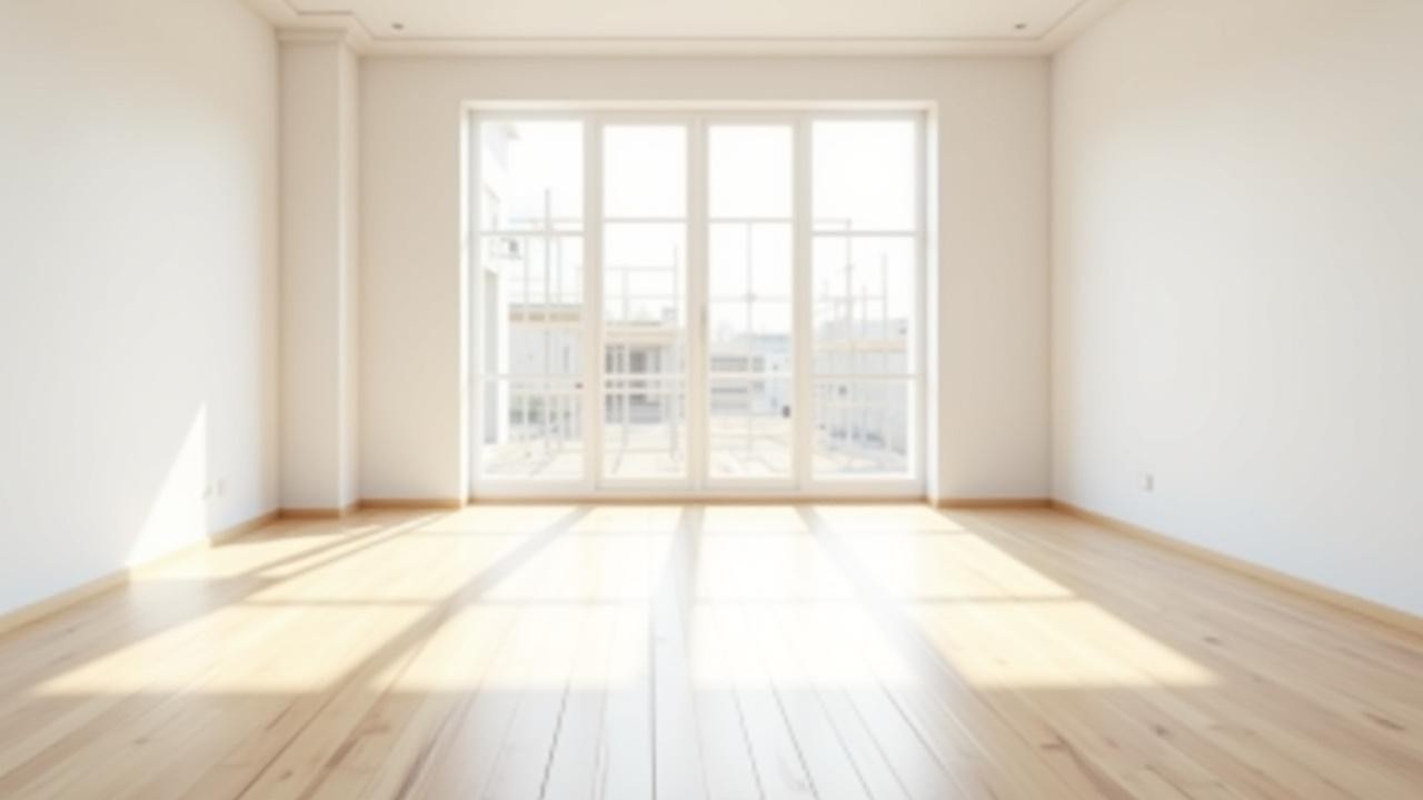 Spotless, newly constructed room after ADON CLEANING LTD's post-construction clean, sunlight streaming in